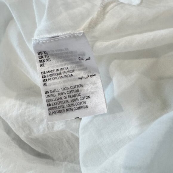 White Smocked Puff Sleeve Open Back Midi Dress - Size XL - Picture 9 of 9